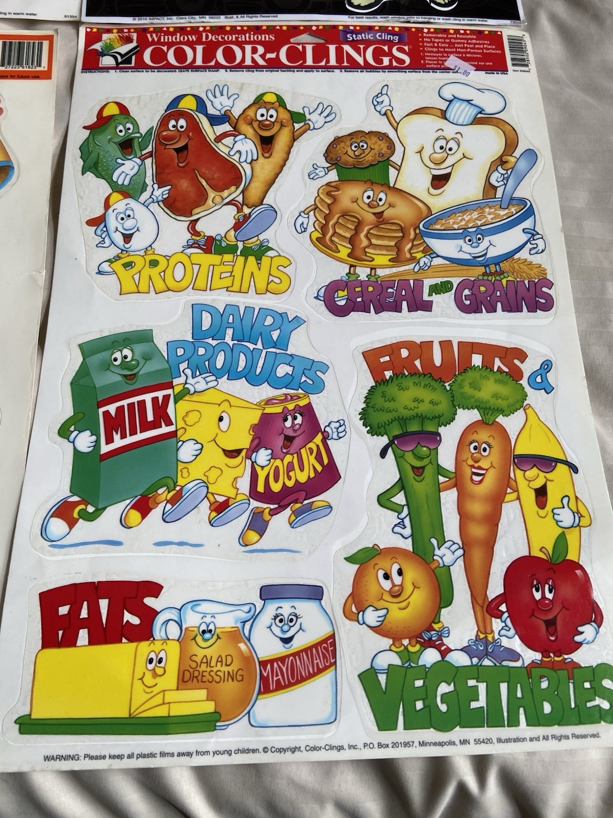 Vtg Lot of 9 Holiday Valentines/Halloween/Thanksgiving/Other Window Gel Clings