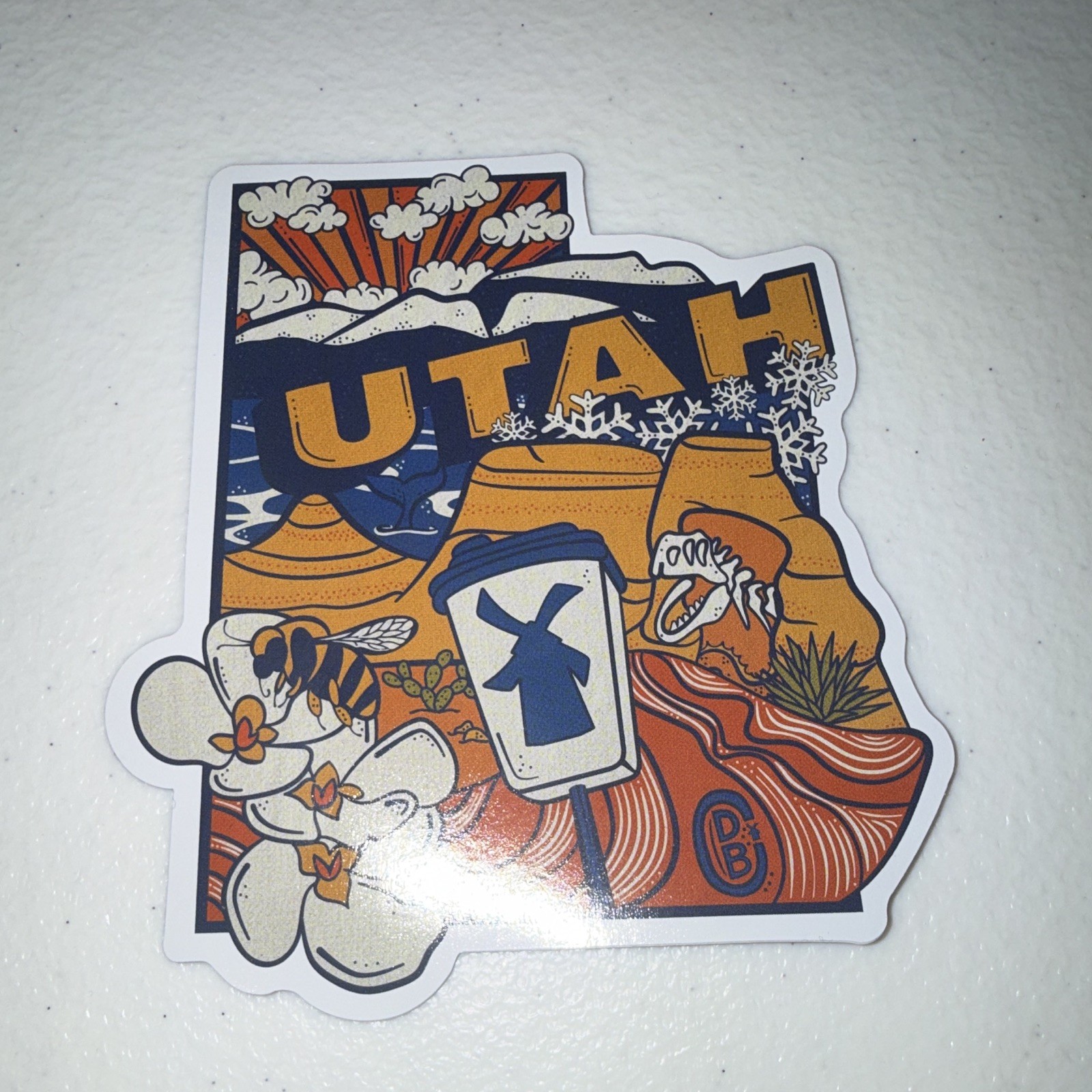 Utah State Travel Decorative Vinyl Wall Sticker Self-Adhesive, Multicolor