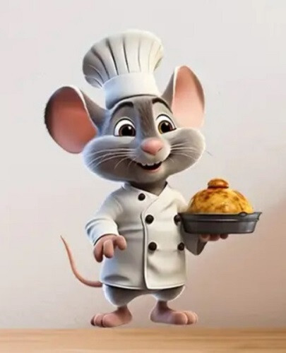 3D Wall Sticker 4.53" x 3.54" TOP-NOTCH CHEF MOUSE – Shipping Included