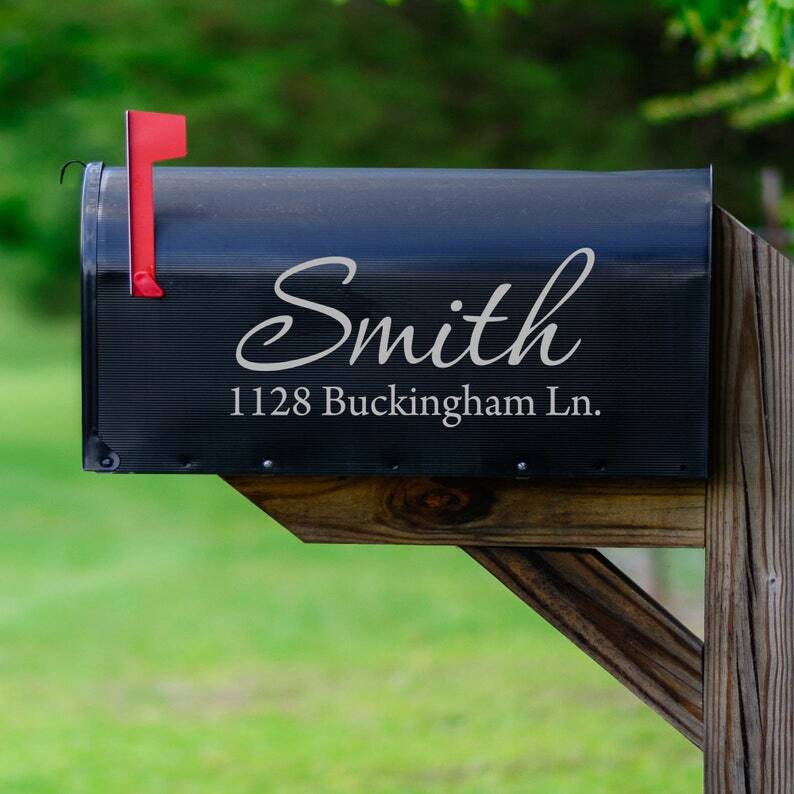 Personalized Mailbox Decals with Family Name and Address – CMB1