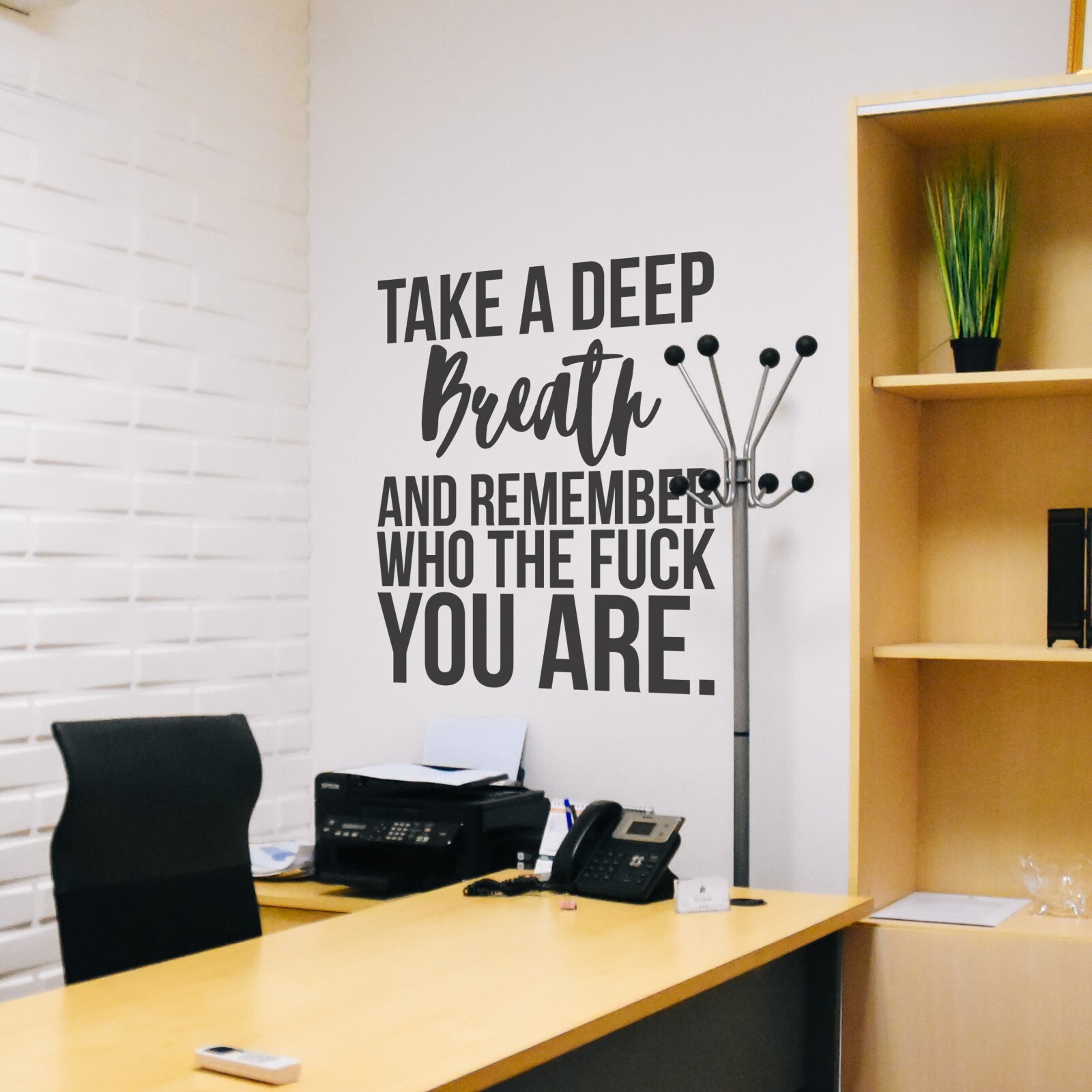 Take a Deep Breath Inspirational Motivational Wall Decal Quote Sticker Gym Decor