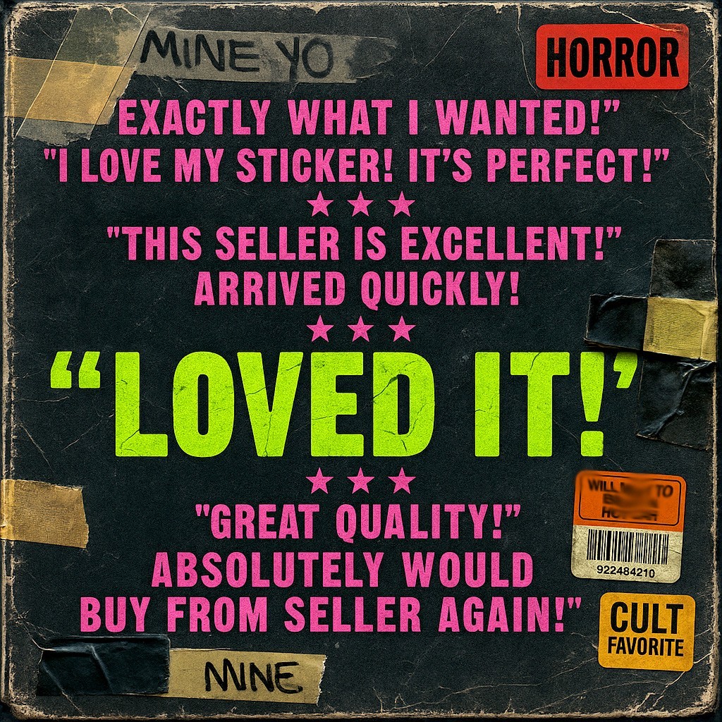 Horror Movie VHS Vinyl Sticker Pack
