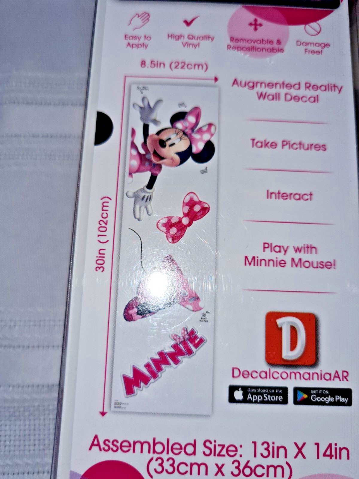 NEW Disney Mickey Mouse AND Minnie Mouse Wall Decal Decor Peel Stick