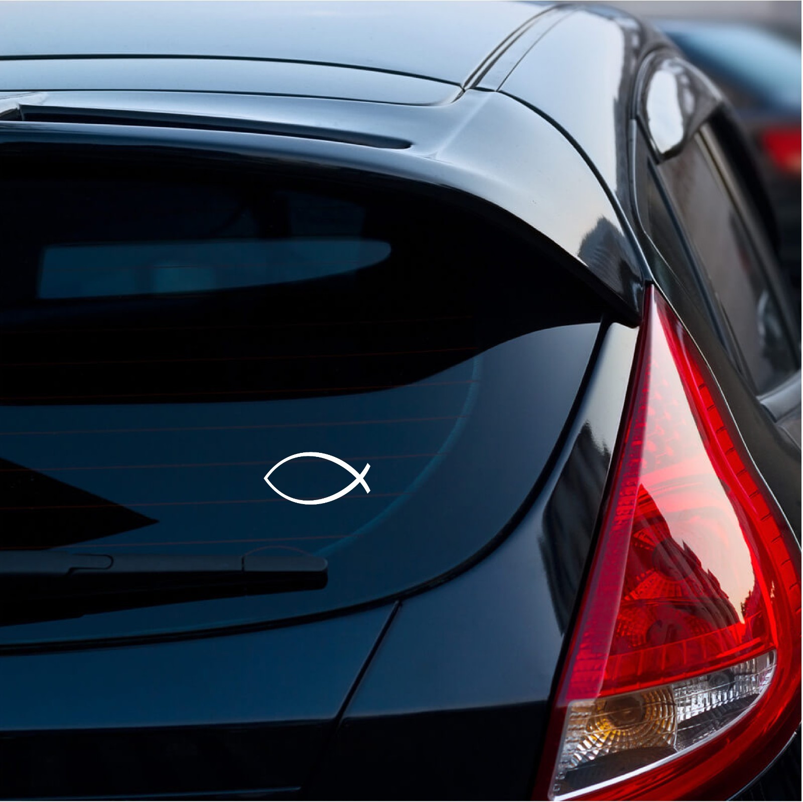 Christian Fish Car Decal – Jesus Ichthys Symbol Vinyl Sticker for Window