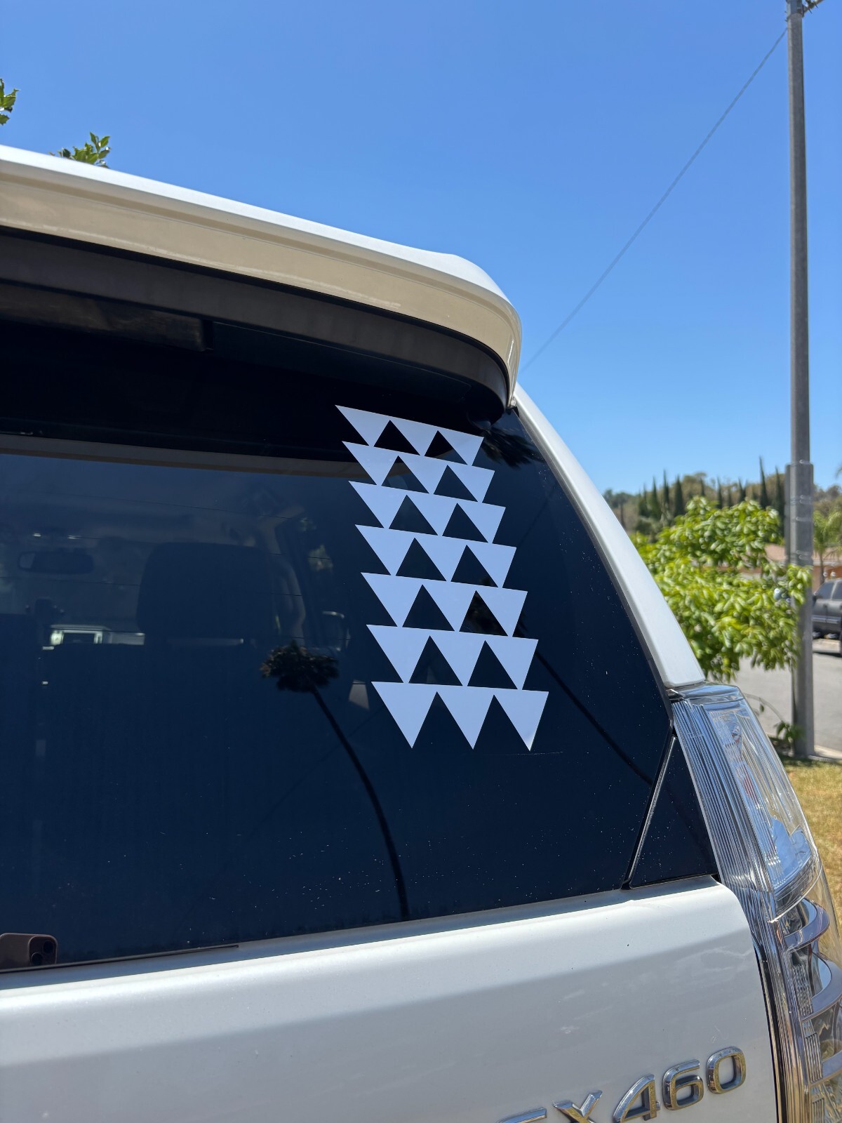 12" Silver Hawaiian Design Tribal Triangle Arrows Vinyl Car Window Decal Sticker