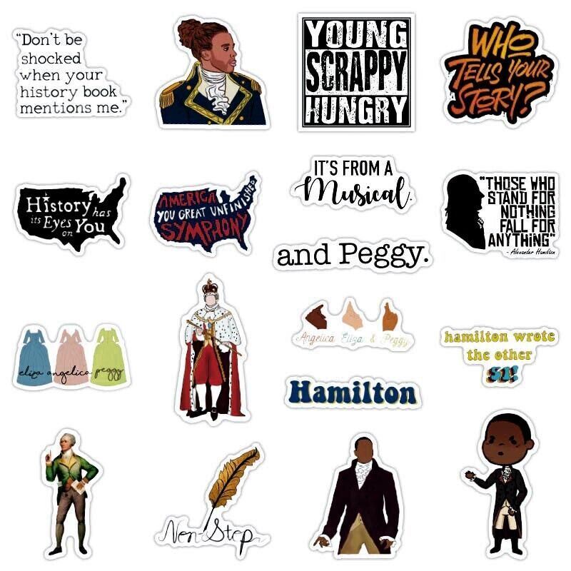 HAMILTON Stickers [B] 12+ pcs. Broadway Musical (Alexander) ~ Vinyl Laptop Decal