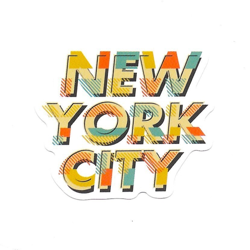 New York City Vinyl Sticker Retro Block Lettering Decal NYC Souvenir Modern Art