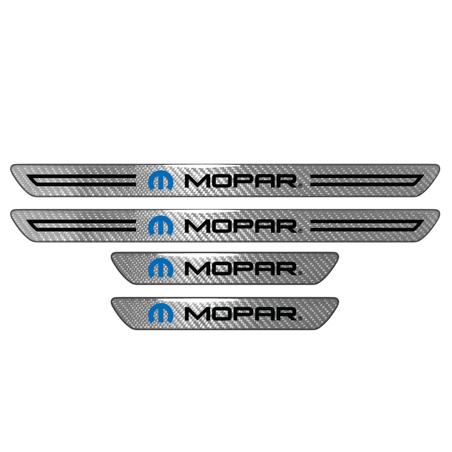 Mopar Silver Carbon Fiber Universal Door Sill Protector Kick Plates