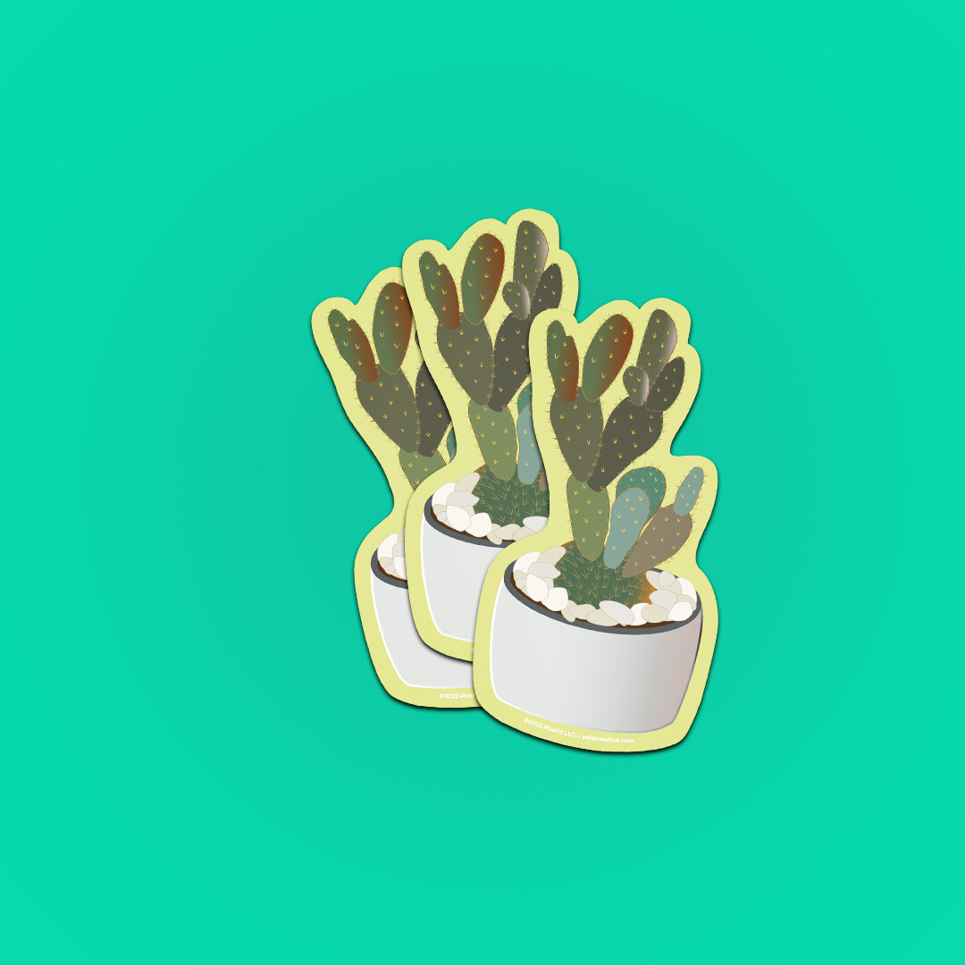 Stickers | Cactus, succulent, plants, landscape, bubble-free vinyl, laptop