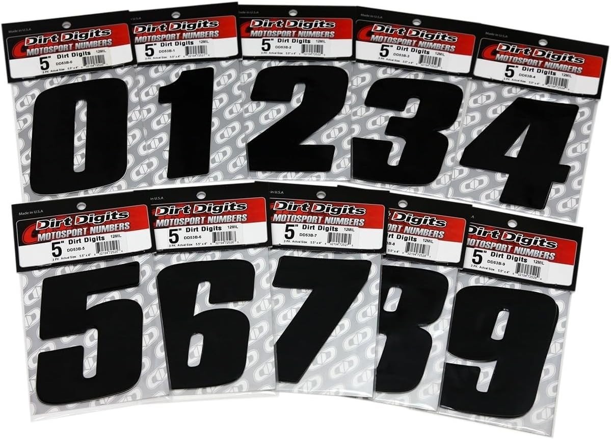 AMA Approved 7-Inch Black Vinyl Number 9 – High-Gloss Precision for Motorsports