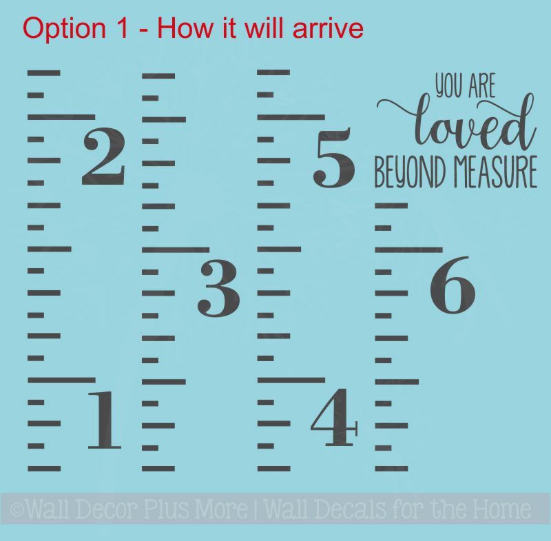 Height Ruler Growth Chart Wall Decal Loved Beyond Measure Art Stickers Opt 1