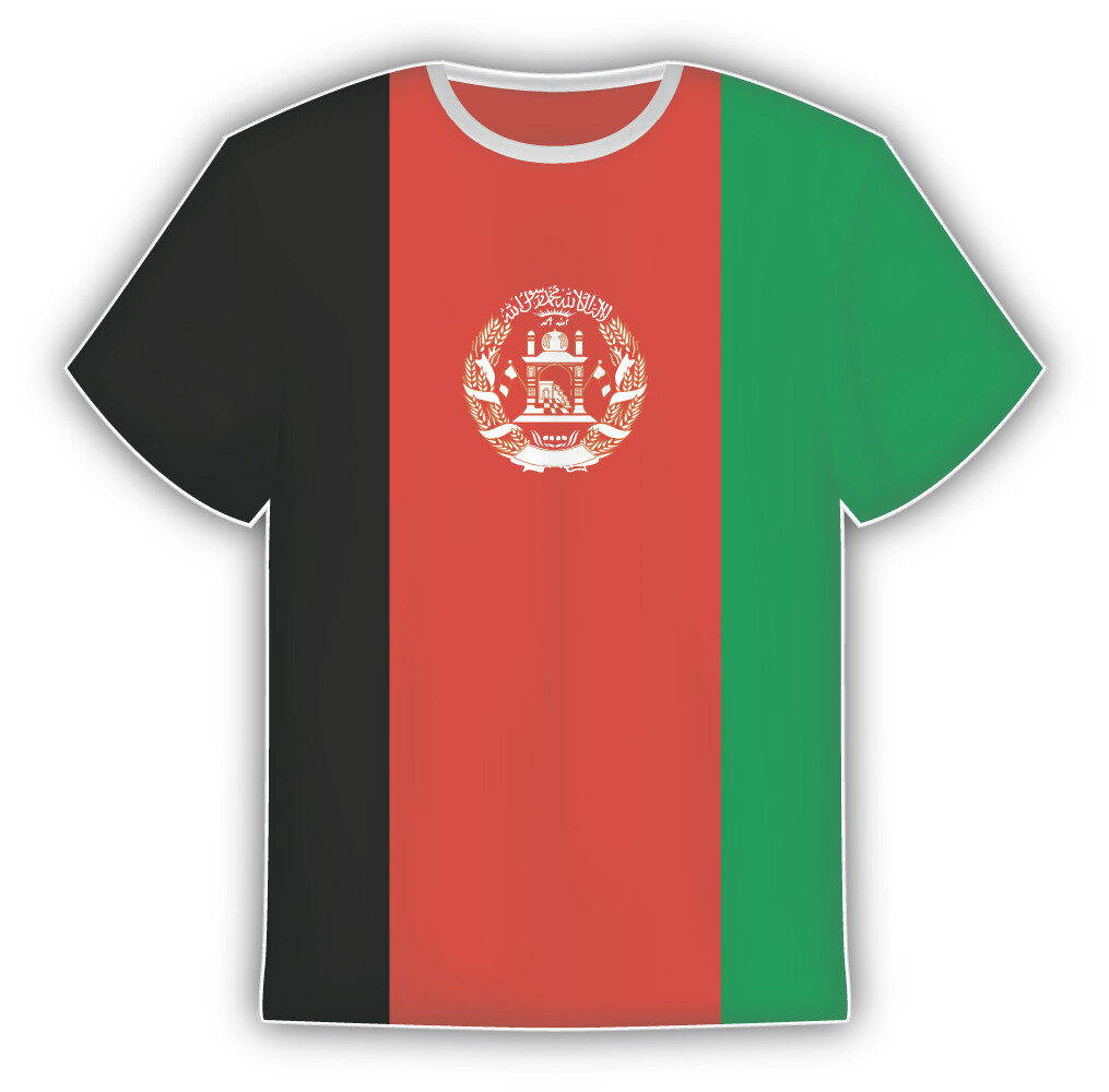 Afghanistan Flag Sticker In The Form Of T Shirt Vinyl Sticker Decal