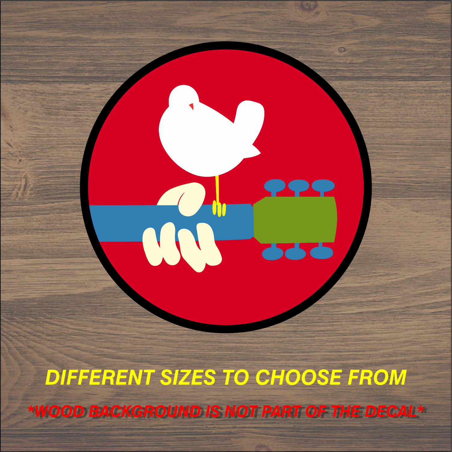 Woodstock 1969 Music Festival Peace Dove, Vinyl Decal Sticker