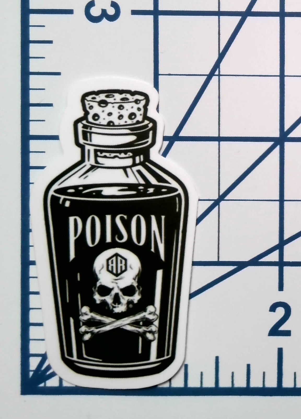 Poison Bottle Skull Crossbones Sticker Gothic Occult Decal Scrapbooking Journal