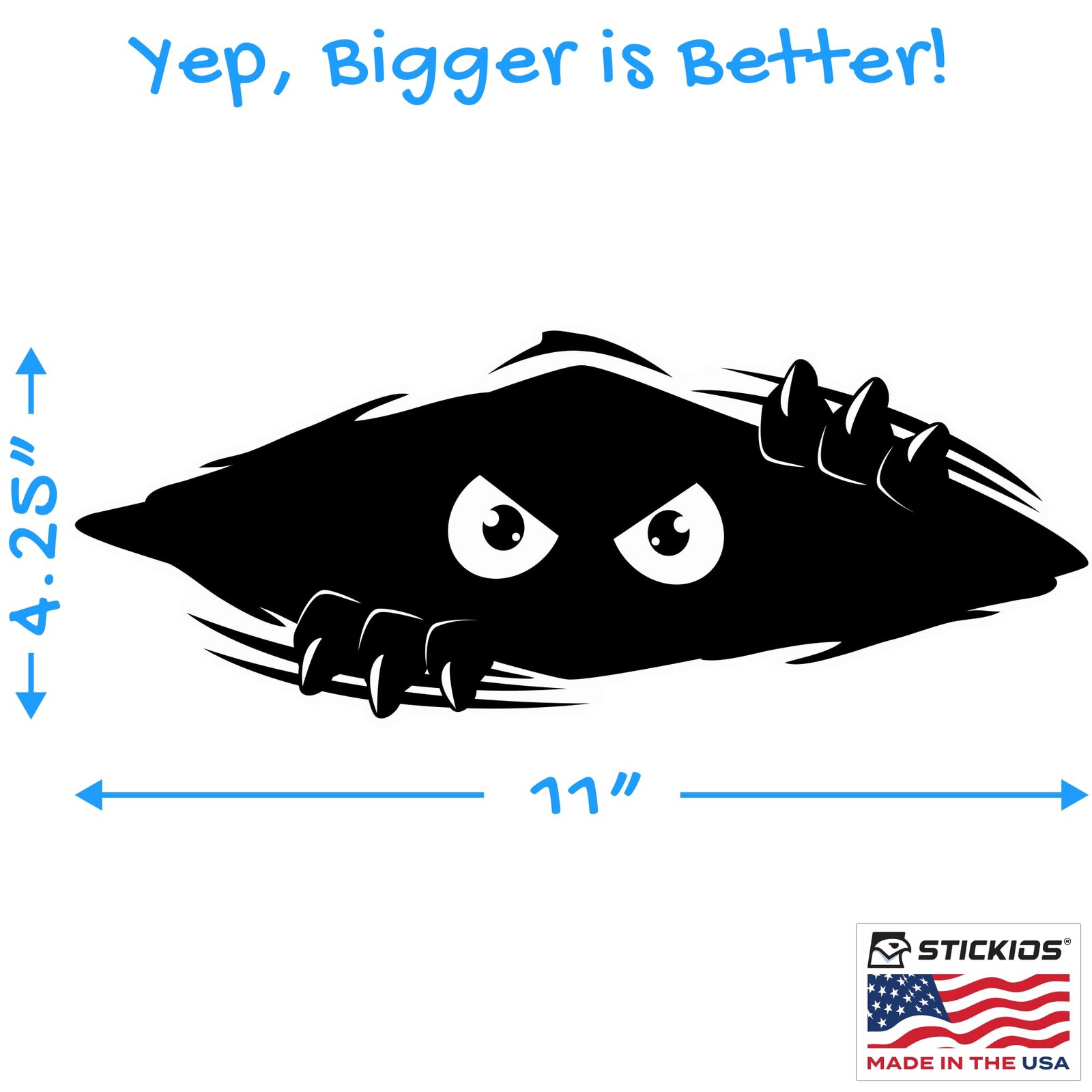 Peeking Monster Car Decal – Vinyl Bumper Sticker for Vehicles, Trucks, Windows