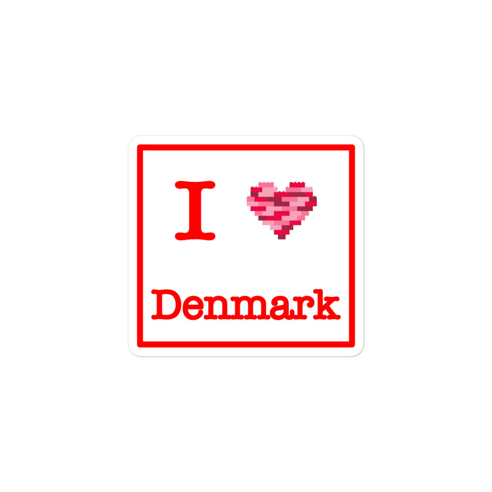 I Love (Lego) Denmark Bubble-free stickers Legoland Danmark Danish Dansk