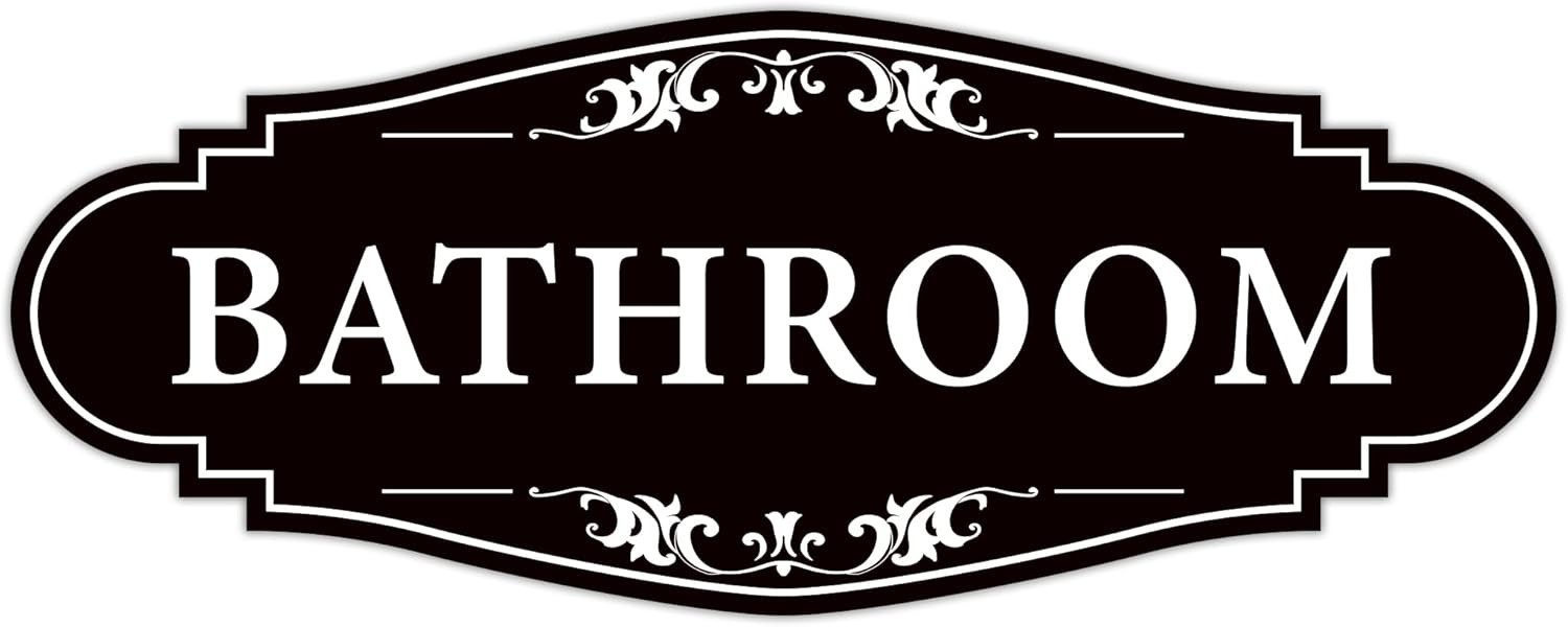 Self-Adhesive Restroom Vinyl Sign – Durable 9in Decoration for Business & Home