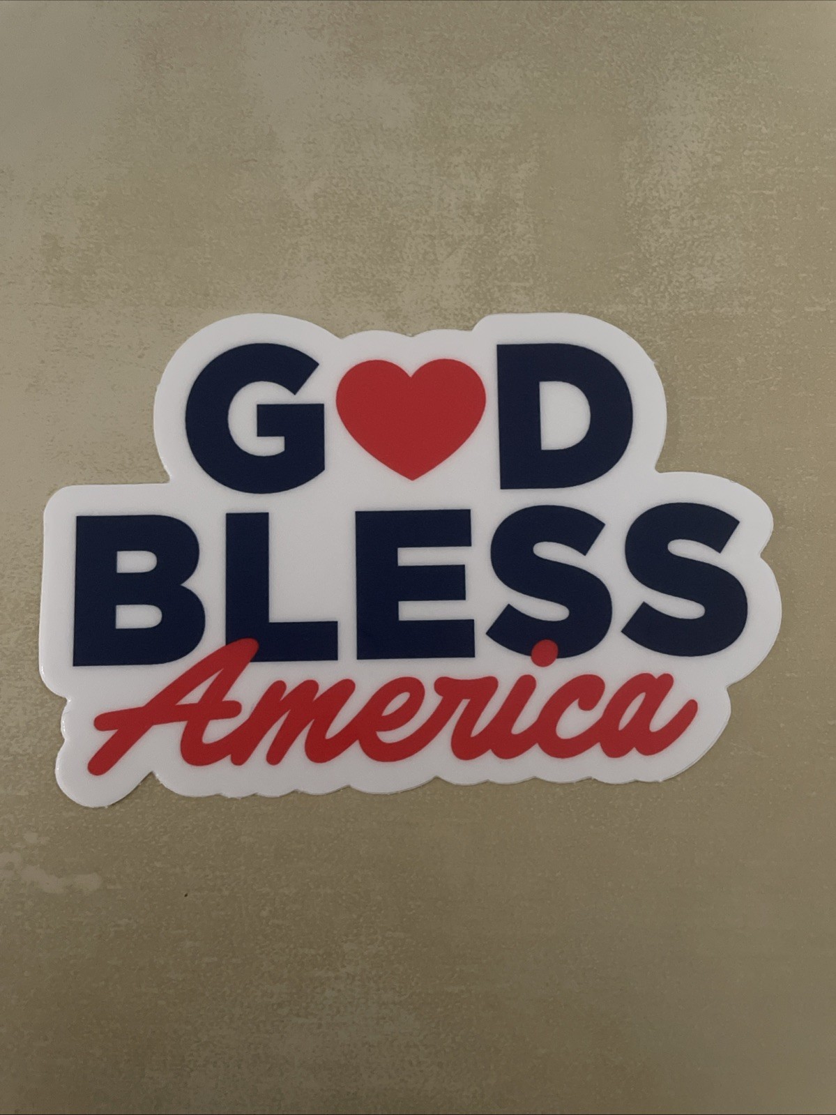 God Bless America Sticker Blue Red Heart Vinyl
