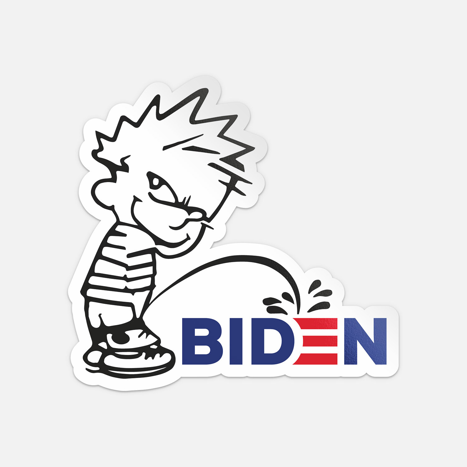 Calvin Peeing On Biden Car Bumper Vinyl Sticker Decal