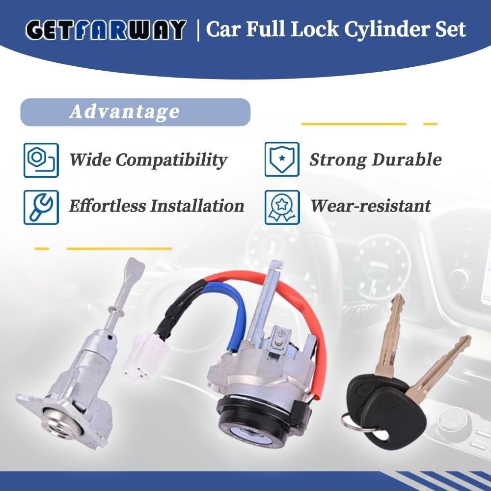 Hyundai Elantra Car Ignition Switch Door Lock Cylinder Set & 2 Keys 2011-2016