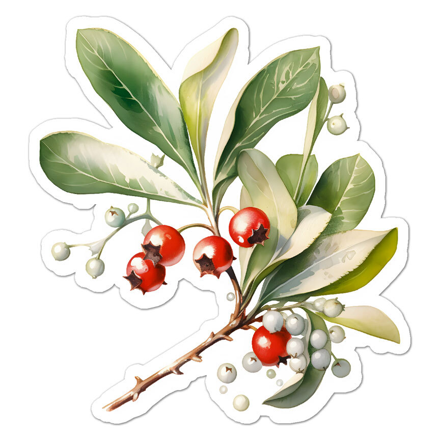 Mistletoe Christmas, Vinyl Decal Sticker, Indoor Outdoor, 3 Sizes, #9714