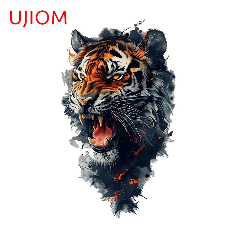 UJIOM Ink Style Tiger Wall Stickers Attrative Refrigerator Cupboard Water Bottle