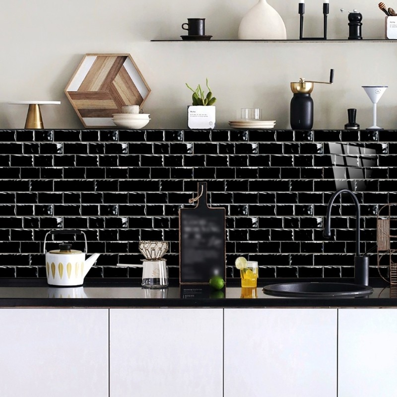 10PCS Faux Bricks Wall Sticker Auto Adhesive Waterproof Vinyls Tiles for