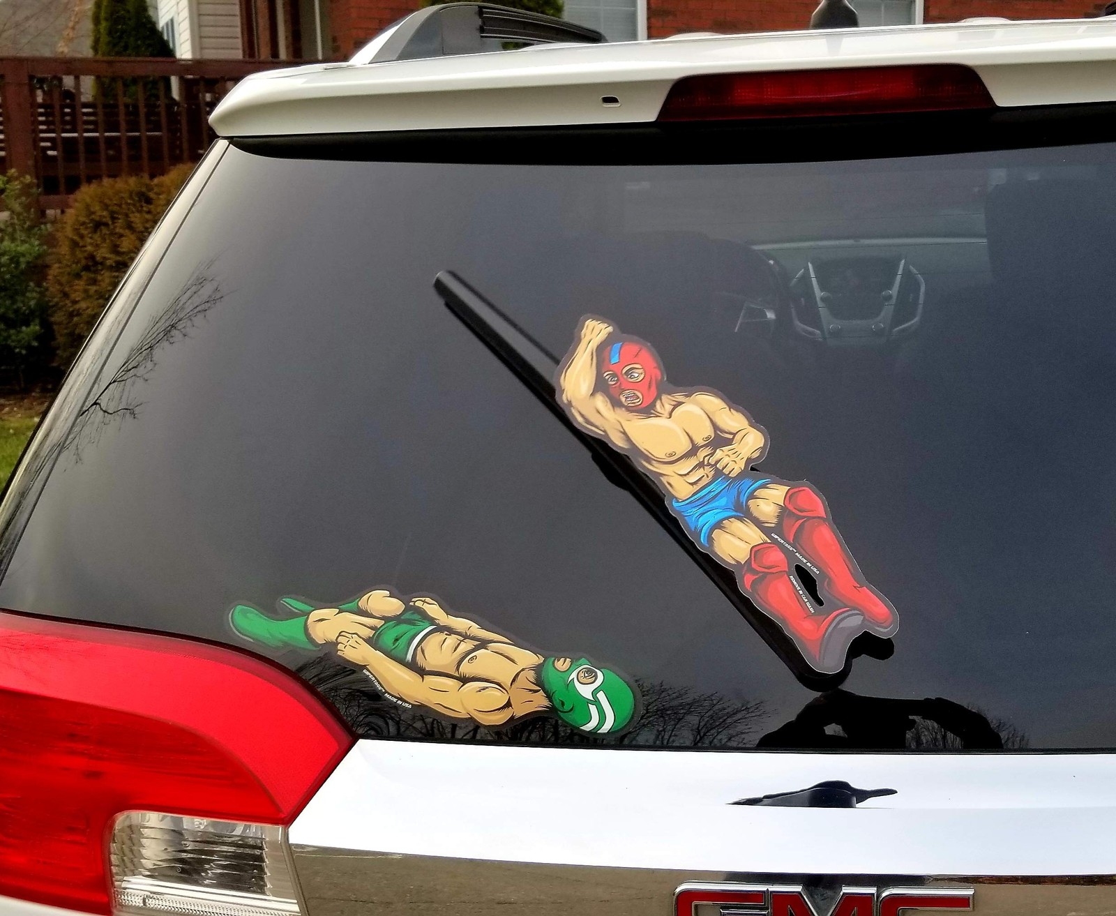 WiperTags Luchador Wrestling Cover and Decal for Rear Vehicle Wipers