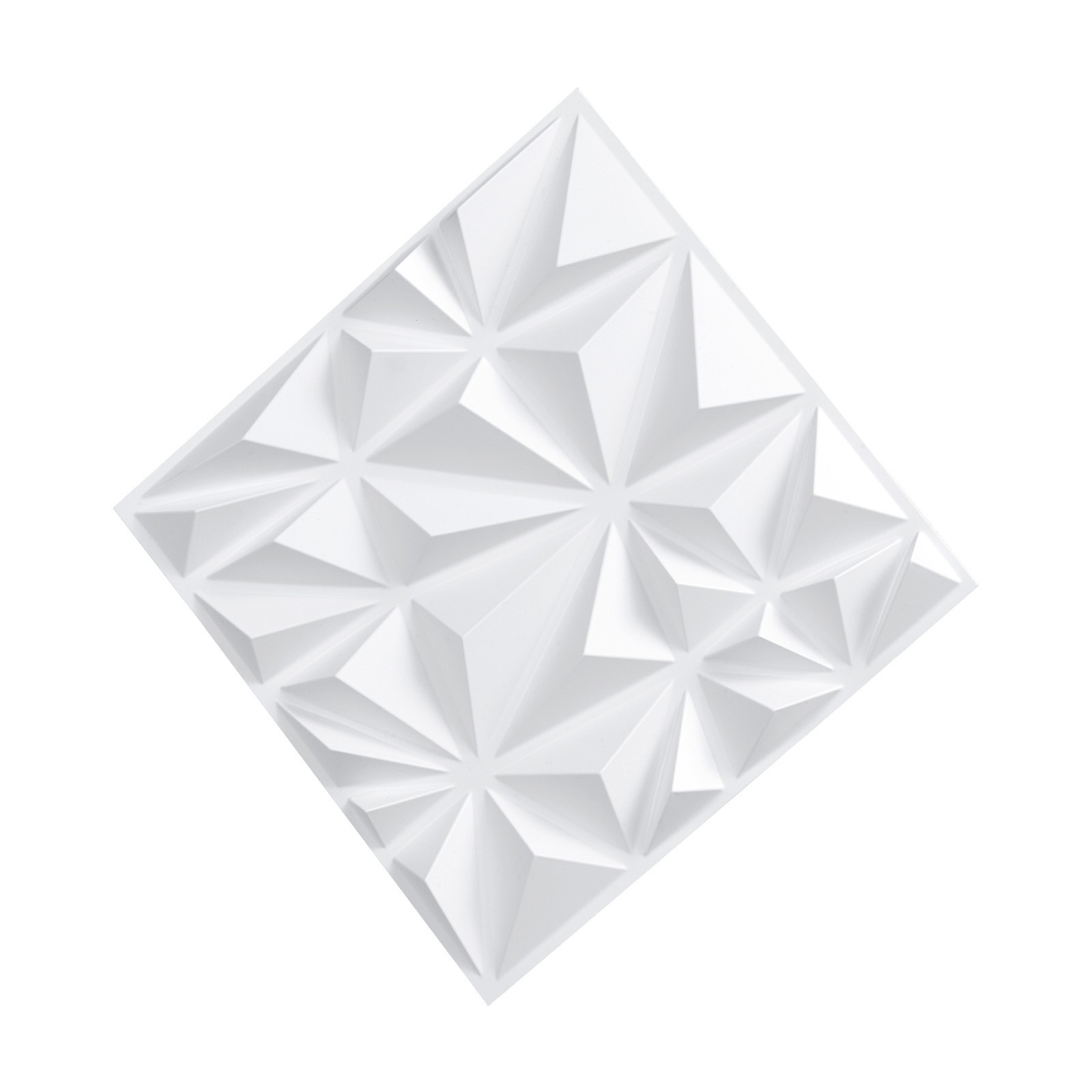 Uimoso 3D Wall Panels 11.81 x 11.81" PVC 32 Sq.Ft Coverage Diamond Matte White