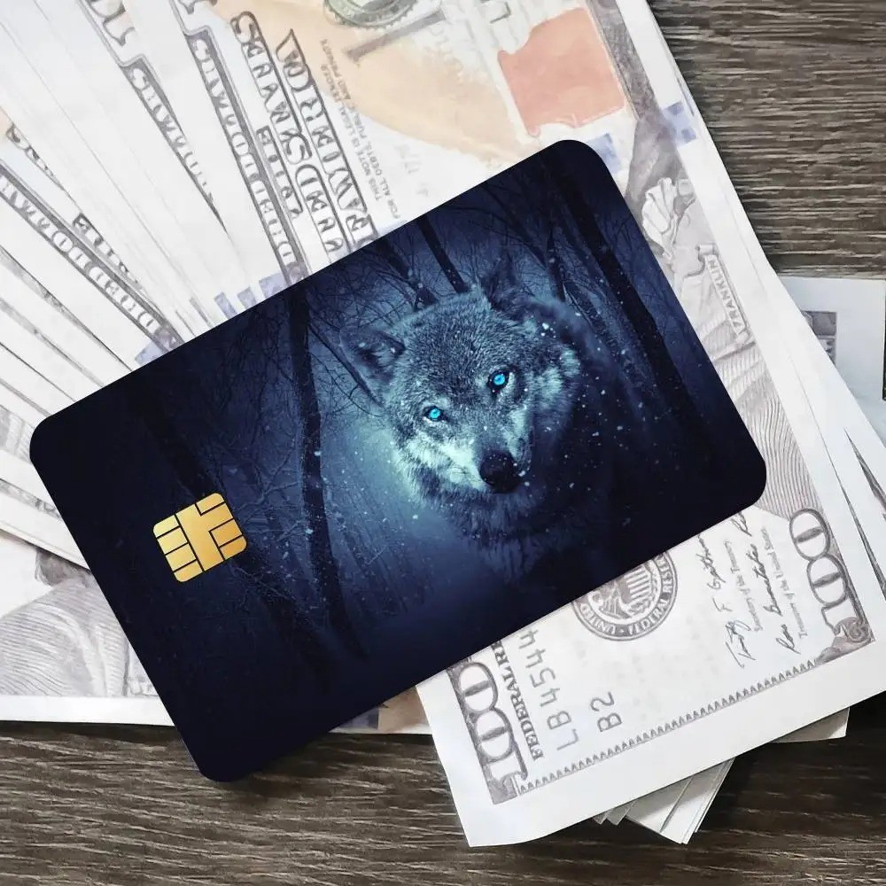 Credit card Skin Wolf | Wild Animal Debit card skins | Custom bank card Sticker