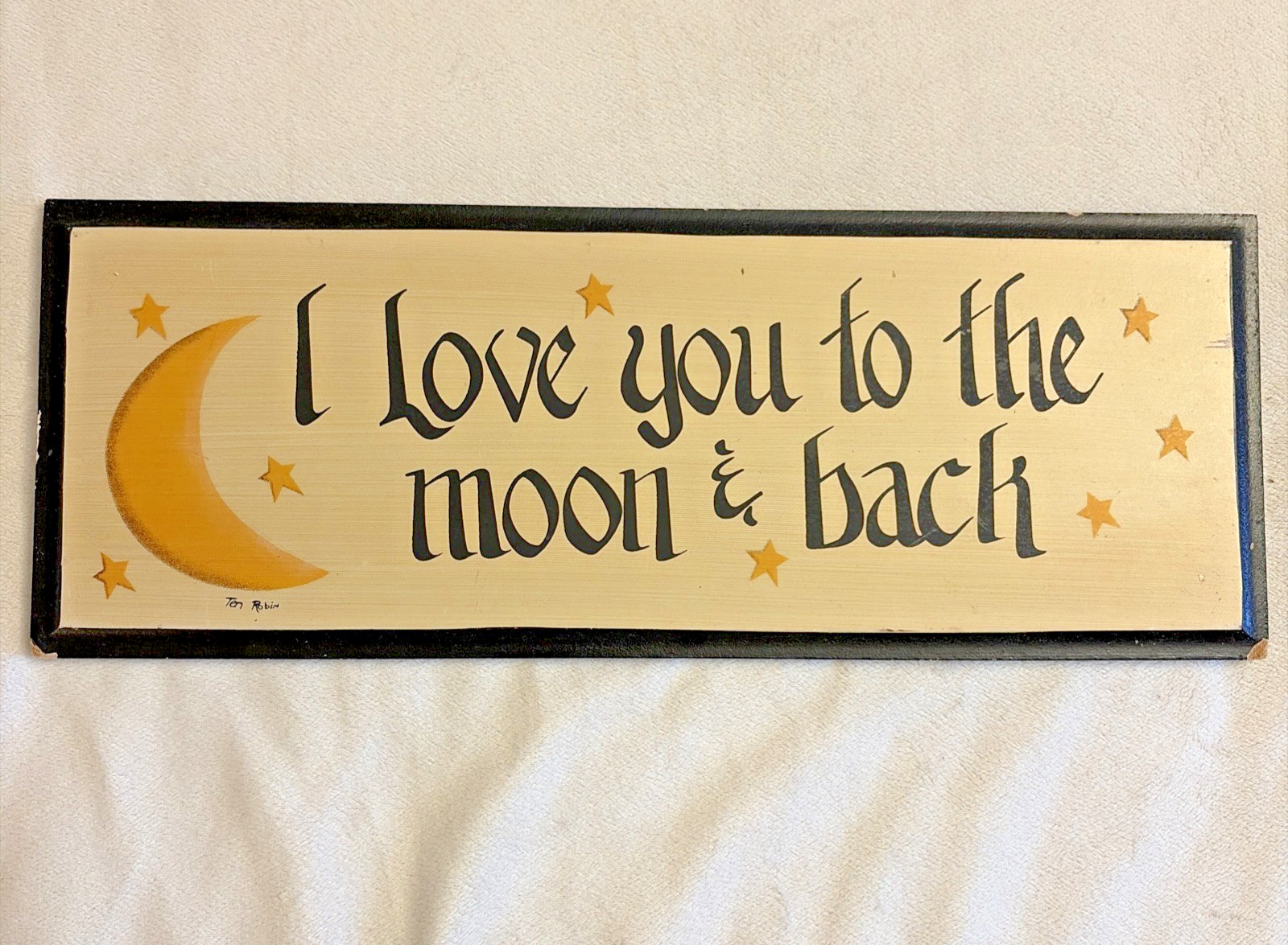 16×6 "I Love You To The Moon & Back" Wooden Wall Sign Plaque Celestial Nursery