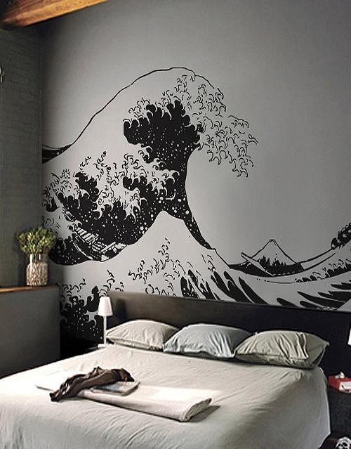 Japanese The Great Wave Off Kanagawa by Hokusai Wall Decal. Stickerbrand #363