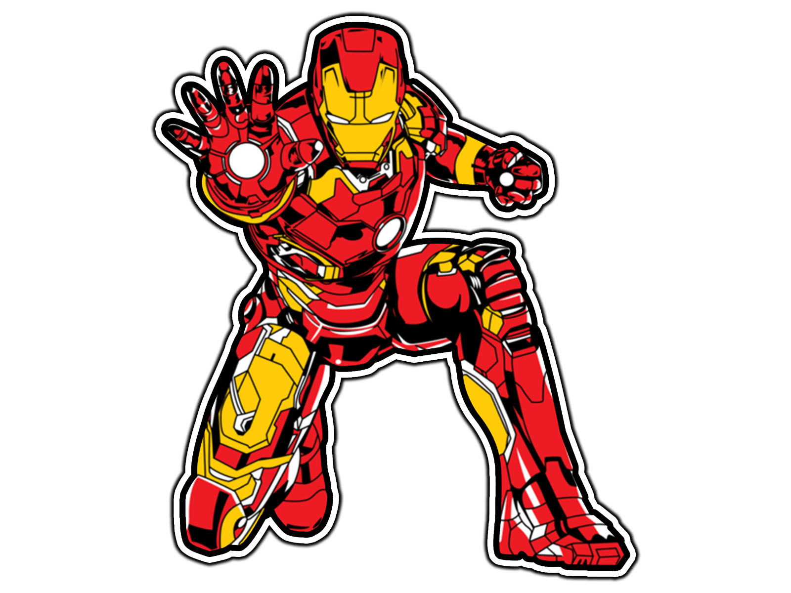#0876 Iron Man Detailed Cartoon #1 Waterproof Vinyl Sticker Decal Die-Cut