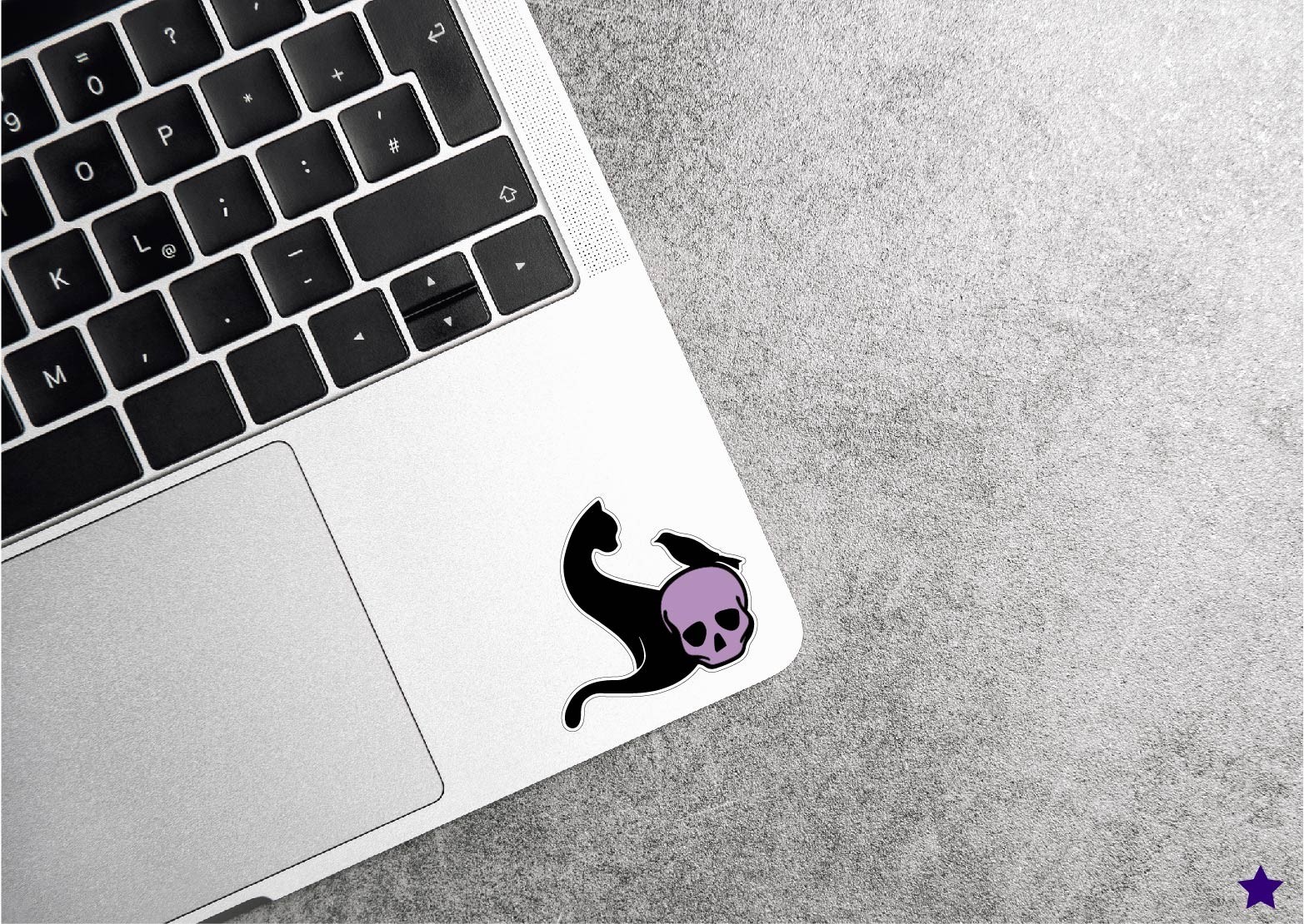 Cat Raven and Skull Decal Sticker Crow Halloween Decor Goth Dark Kitty Human