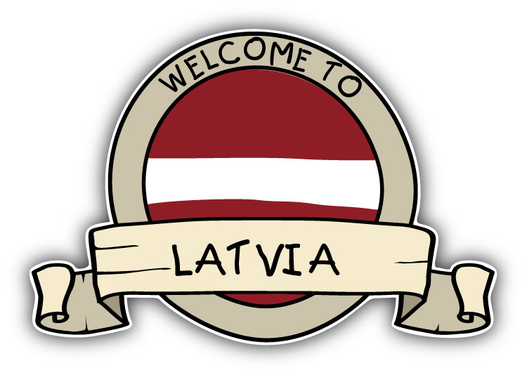Latvia Welcome Label Car Bumper Sticker Decal