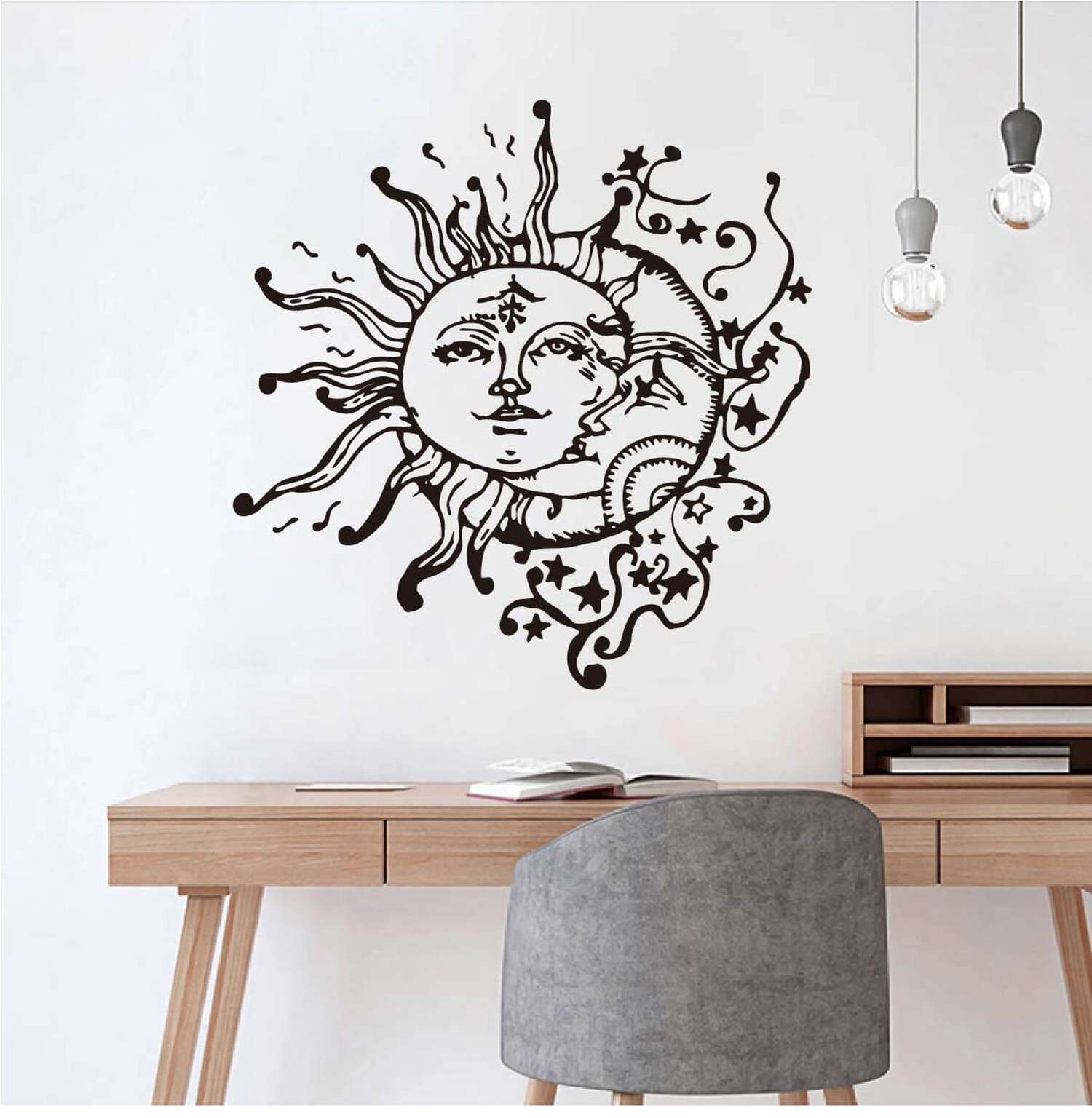 Sun Moon Stars Wall Stickers Celestial Home Decoration for Any Room Modern Bo…