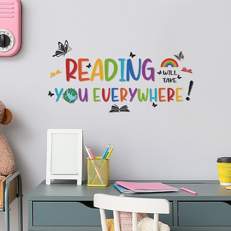 Reading Corner Wall Stickers, Reading Will Take You Everywhere Inspirational …