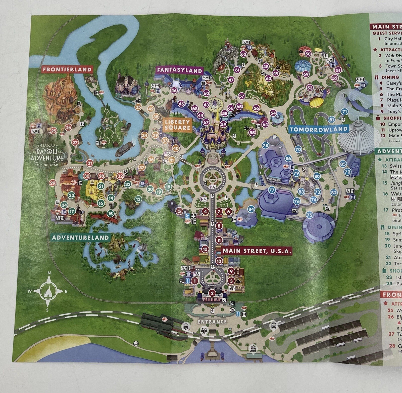 Walt Disney World Magic Kingdom Fall 2023 Park Guide Map "Tiana"