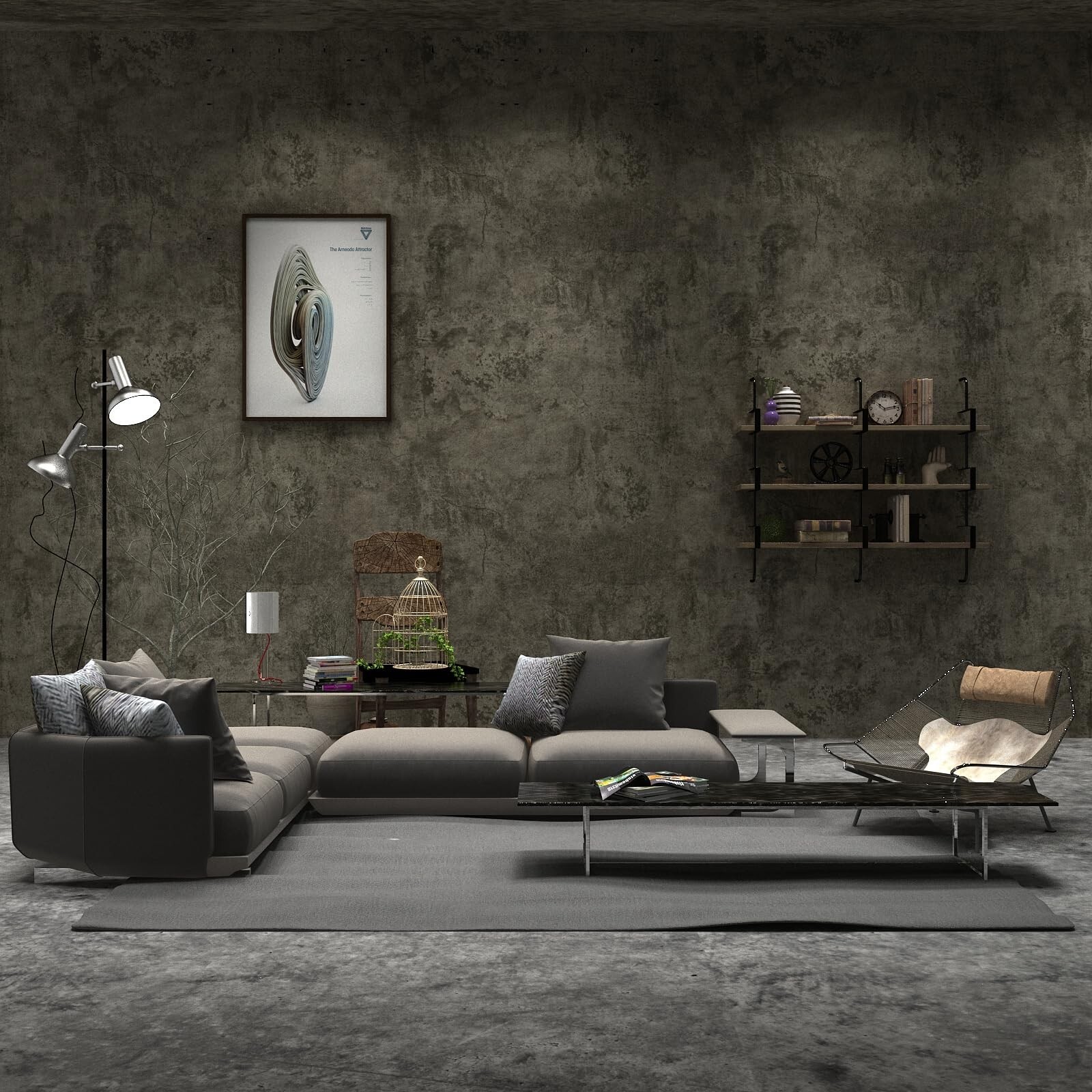 48x354inch Extra Wide Grey Concrete Peel Stick Wallpaper 3D Cement Look Conta…