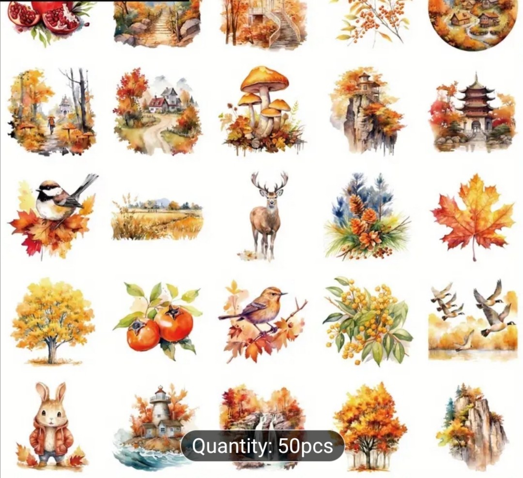 20 PCS Fall Autumn Season Aesthetic Nature Animals Landscape Stickers BRAND NEW
