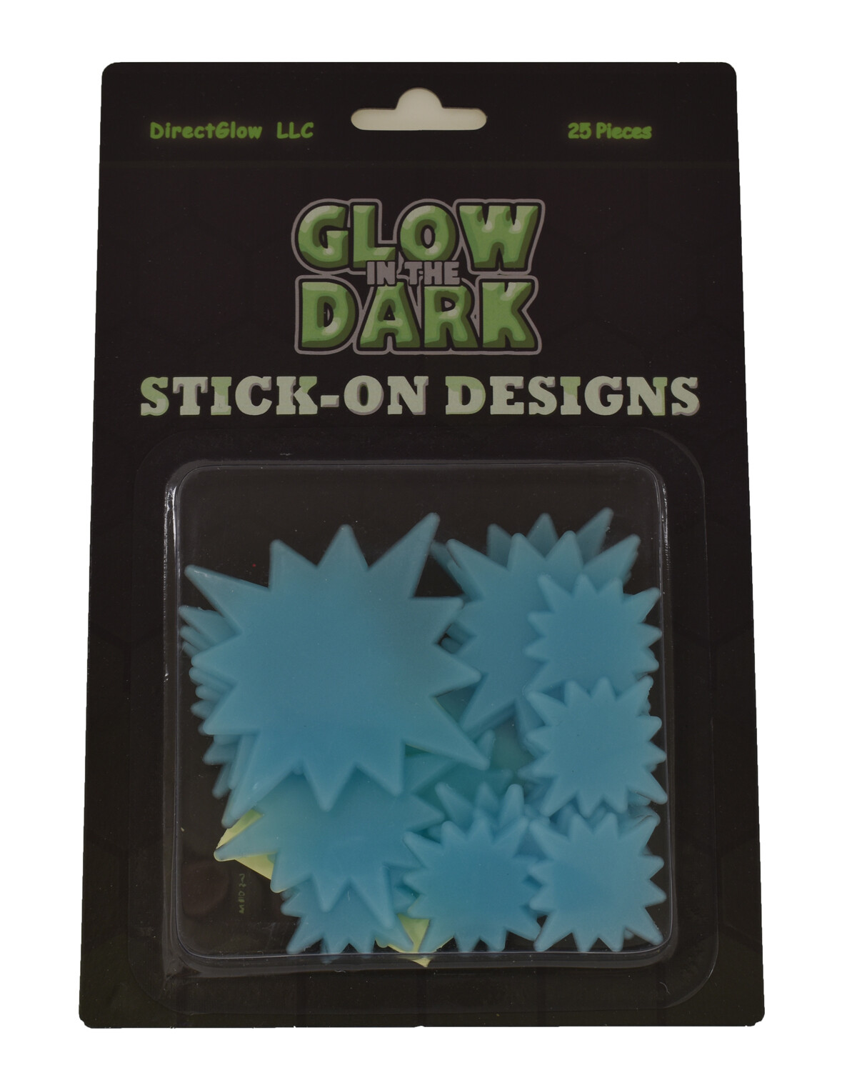 25 Piece Glow in The Dark Aqua Star Bursts Wall Decor