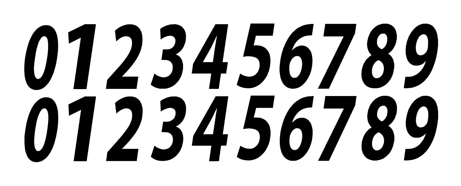 0-9 Reflective Numbers Black Sticker Vinyl Decal pick 1"-12" Set Of 20 (RV1-2)