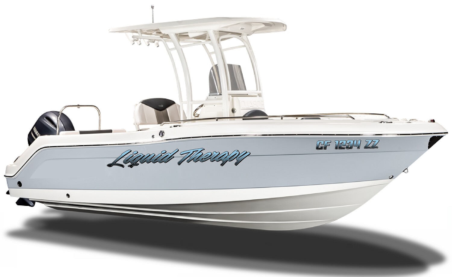 Boat Name Decal 4×24" / Custom Hull Graphic / Premium Marine Vinyl Lettering GRB