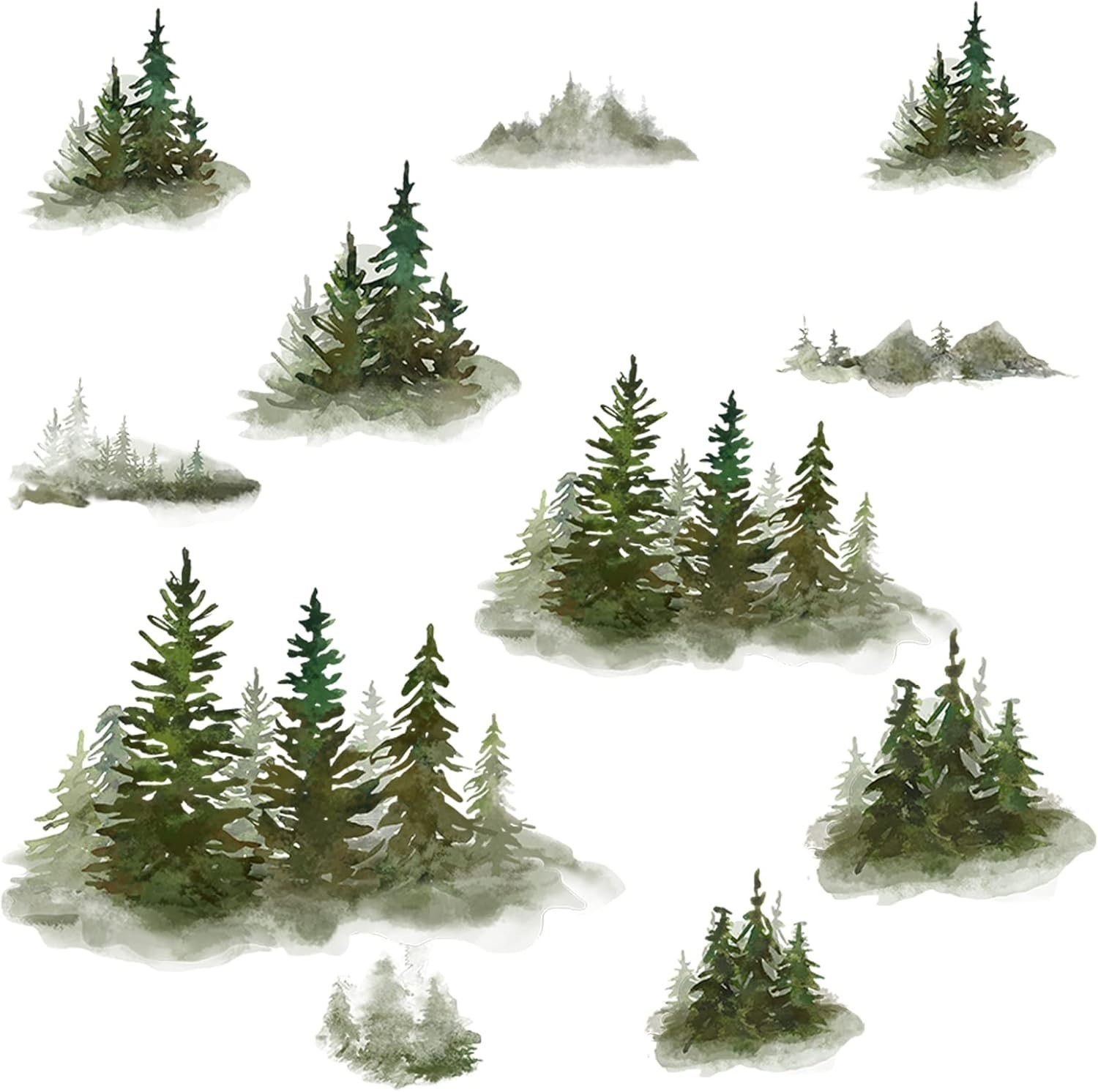 Peel and Stick Waterproof Pine Tree Wall Stickers for Charming Children’s Decor