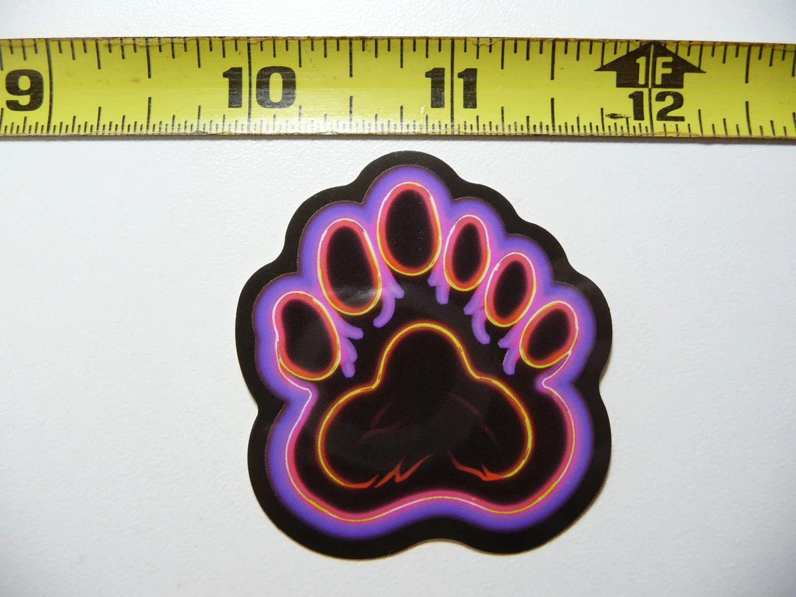 POLYDACTYL 6 TOE CAT PAW SMALL STICKER DECAL NEON STYLE FUN COLORFUL DECO