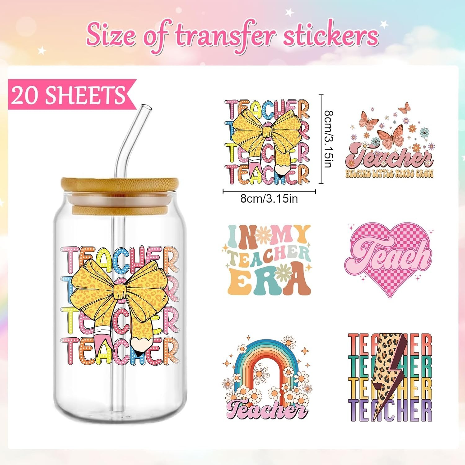 Rainbow Butterfly UV DTF Stickers – Teacher Favorites
