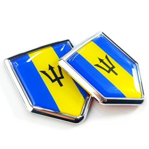 Newperlite Barbados Flag Decal Sticker Car Emblem Barbadian Flag Car