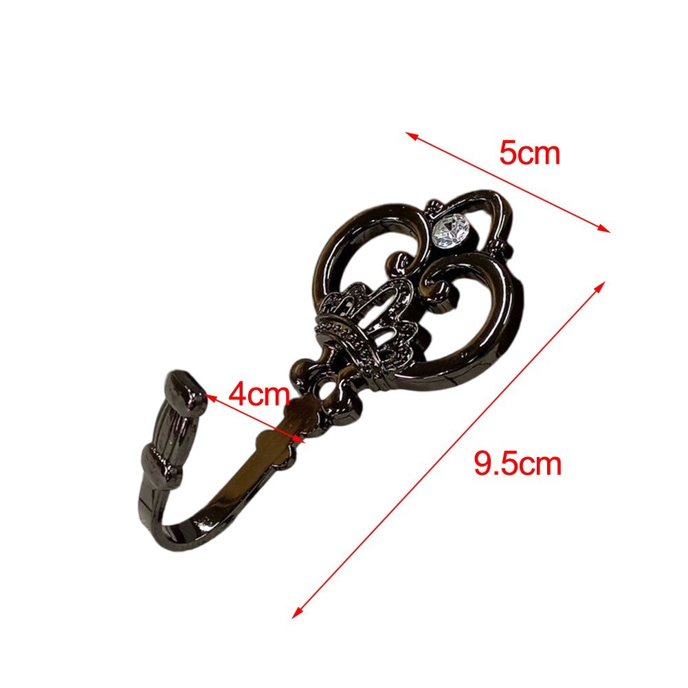 Elegant Crown Detail Hooks for Shower and Window Curtains Zinc Alloy Finish