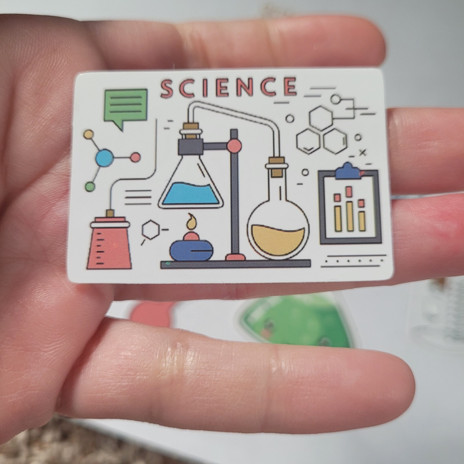 Science lab vinyl sticker set of 8 chemistry chemical beaker experiment atom