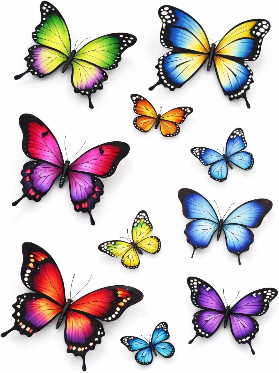 Colorful Butterfly Stickers 10 Pack – Waterproof Vinyl Decals for Laptop, Water
